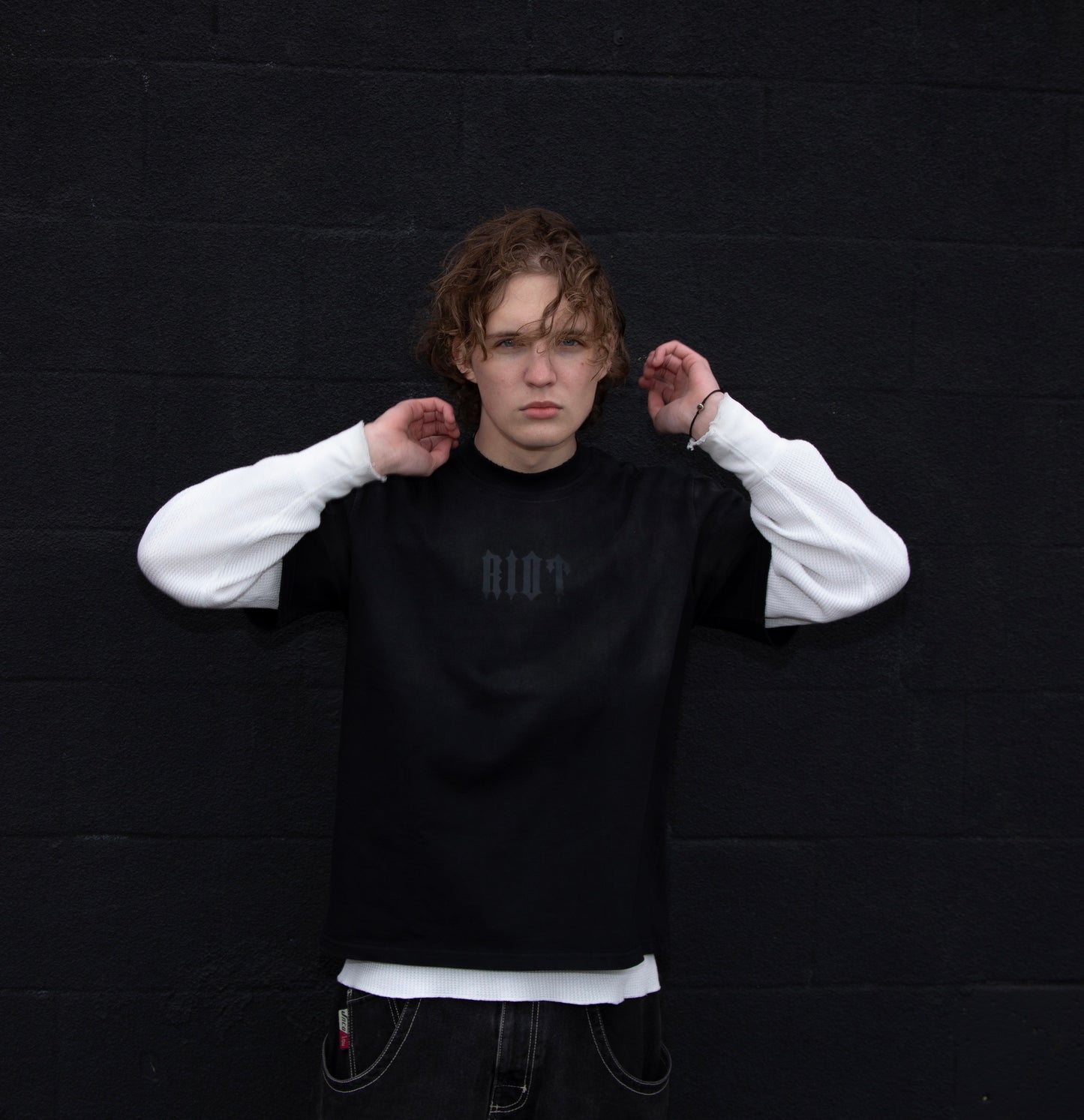 "Graveyard" Short Sleeve Boxy T-shirt (Black)