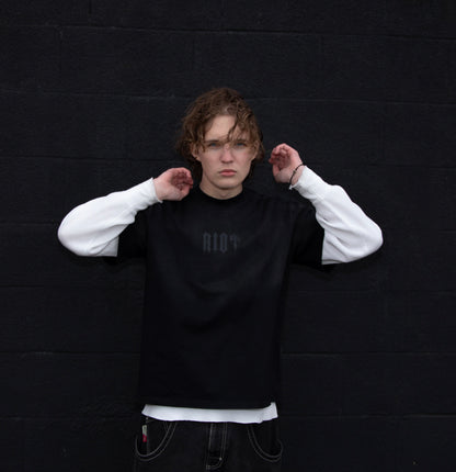 "Graveyard" Short Sleeve Boxy T-shirt (Black)