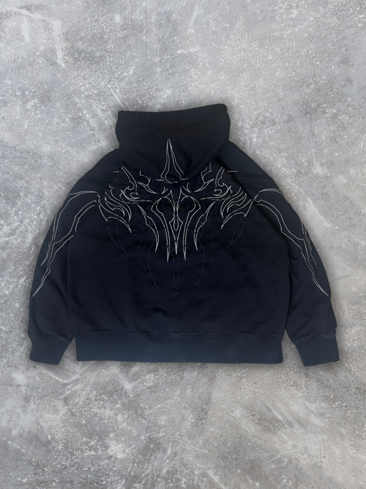 "Graveyard" Quarter Zip Hoodie (Black)